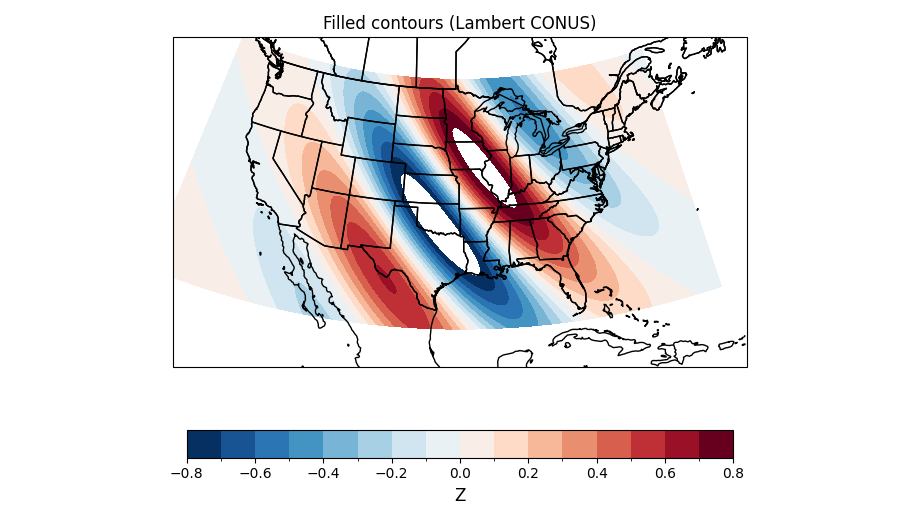 Filled contours (Lambert CONUS)
